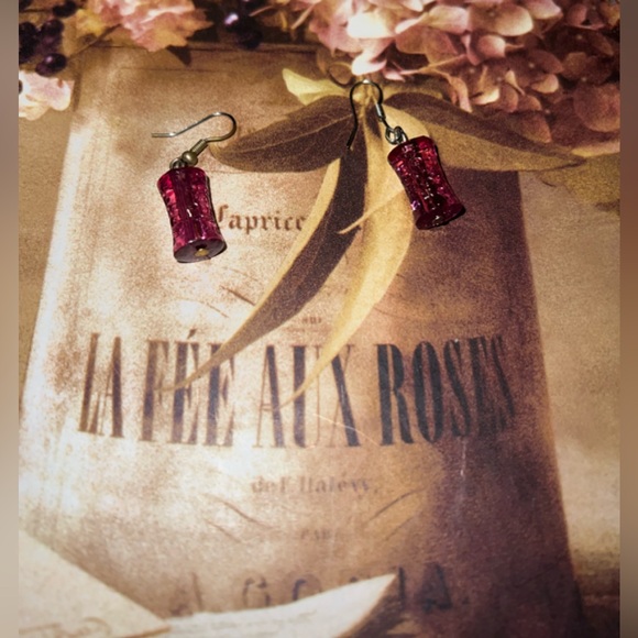 Glass beaded teardrop earrings 90’s style - Picture 1 of 7